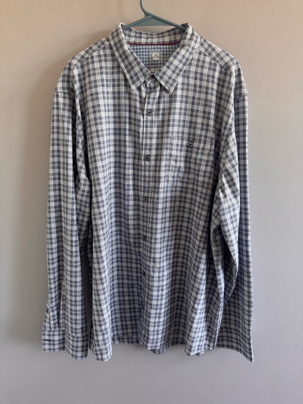 Flag‎ & Anthem long sleeve button up plaid moisture wicking Men's 2XL Tall